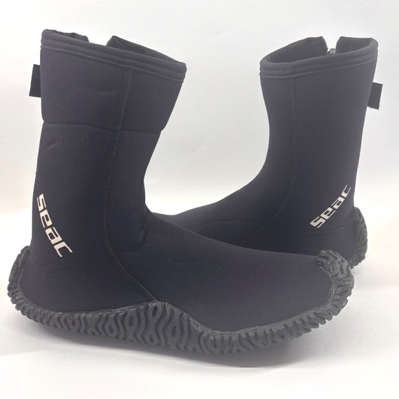 Seac Sub Other - Seac Sub Basic HD 5mm Neoprene Scuba Diving Boots Black Mens Zipper WetSuit Shoe